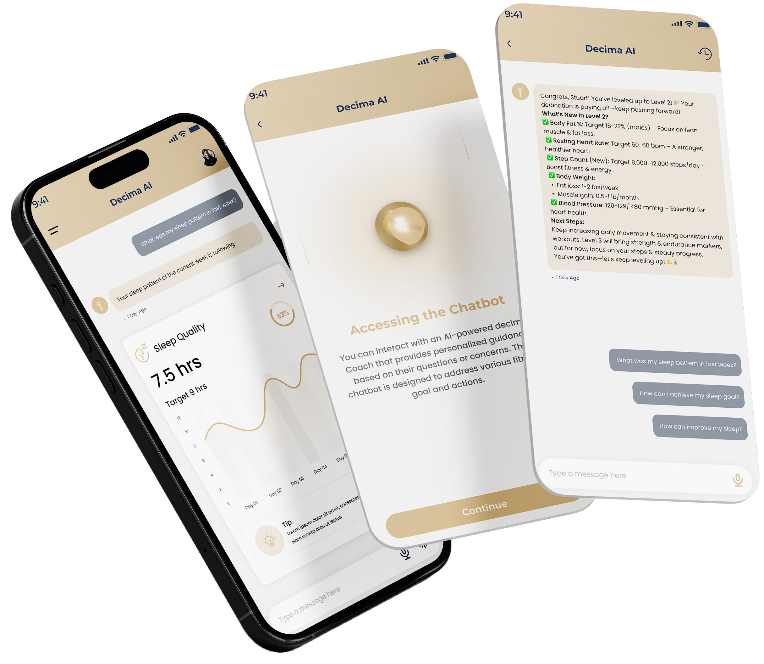 Decima mobile app interface designed by premier New York app development company