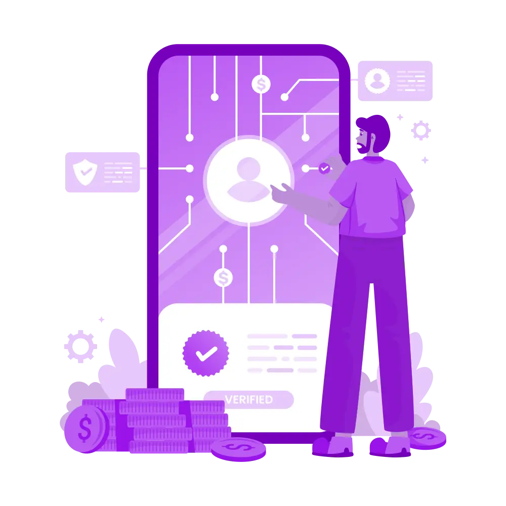 Verified user onboarding screen in a finance mobile app interface designed by a fintech mobile app development company in New York.