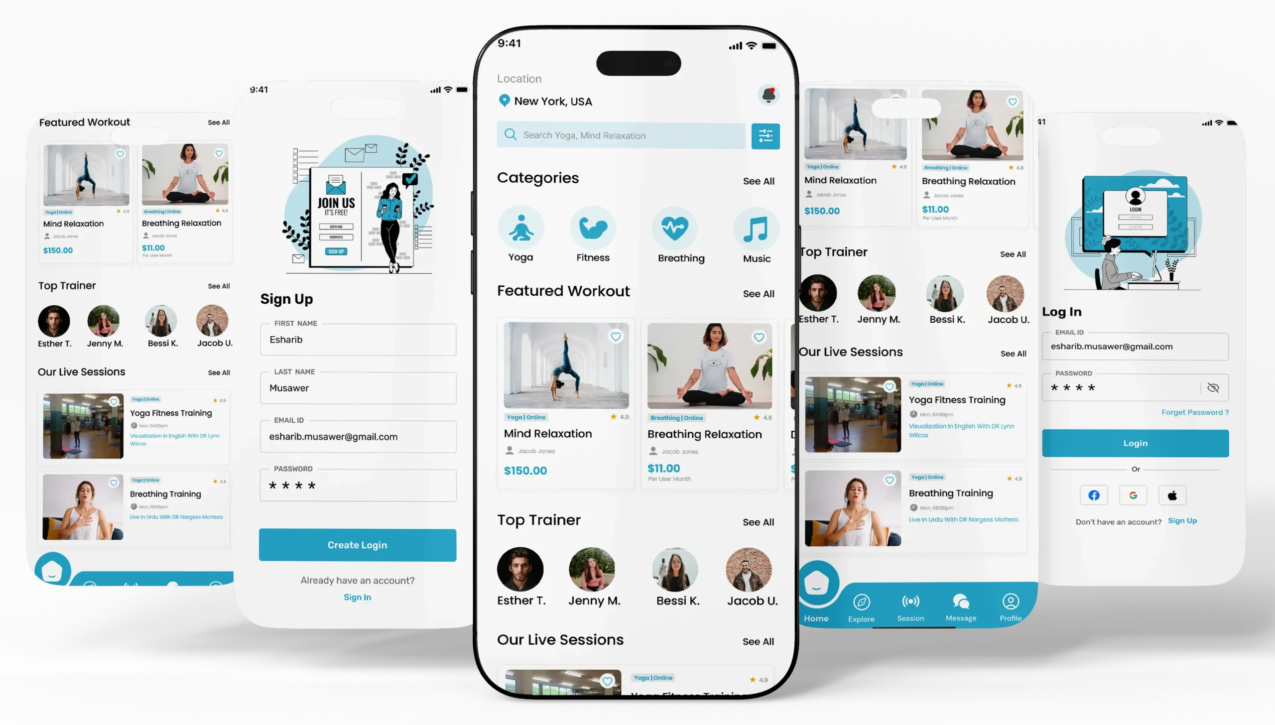 Tamarkoz meditation app interface developed by New York wellness app developers - showing mindfulness session in progress